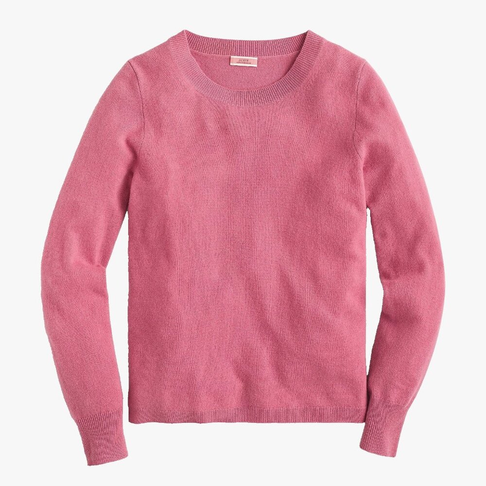 NWT J.Crew K1313 Everyday Cashmere in Rustic Rose Slim Fit Crewneck Sweater M
